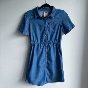 Levi's Chambray Button-Up Mini Dress - Girls L (12-13 yrs)